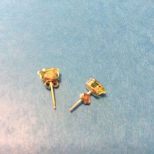 Genuine gold citrine earrings